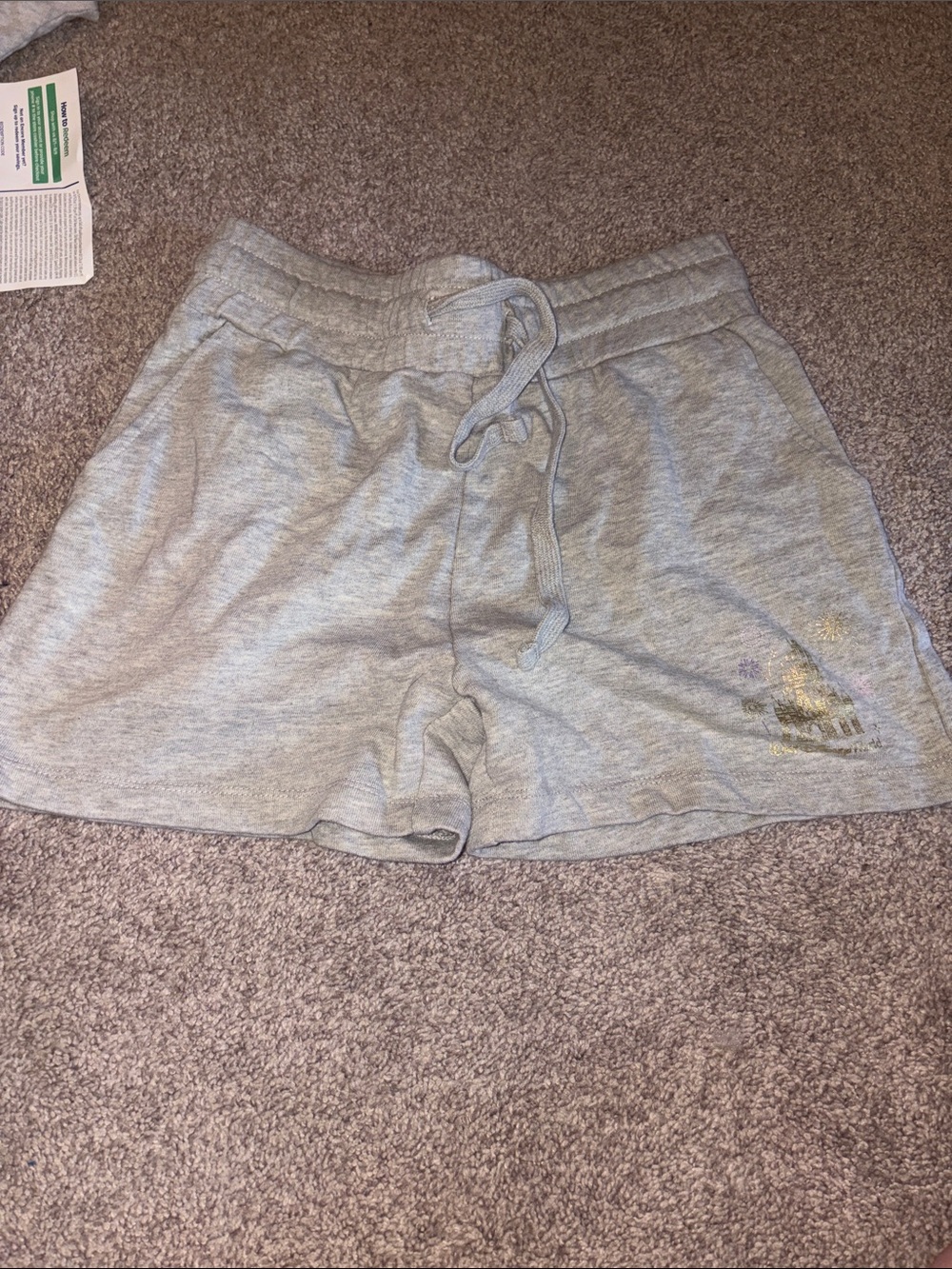Disney Light Gray Athletic Lounge Shorts with Drawstring